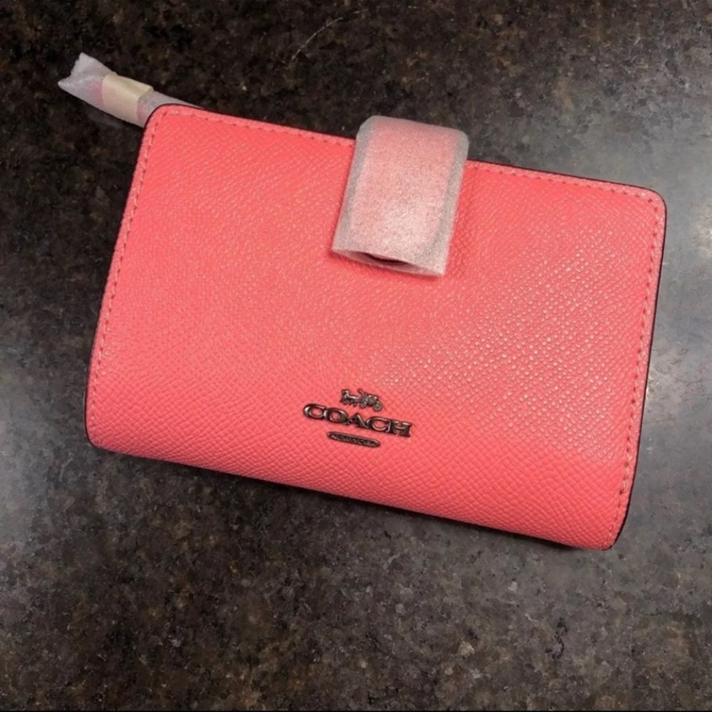 Coach Pink Lemonade Medium Corner Zip Wallet
